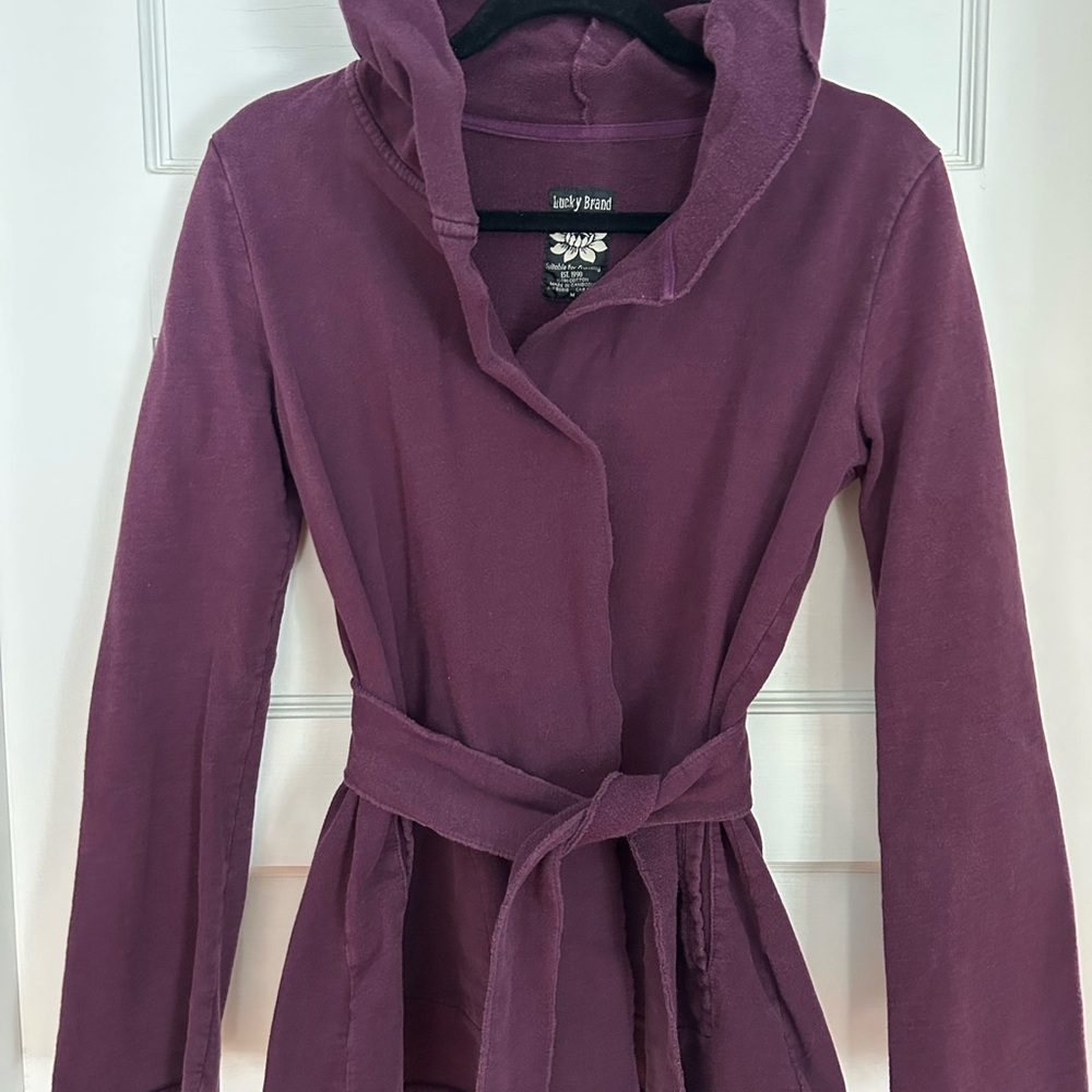 Lucky Brand: purple wrap sweatshirt, size medium
